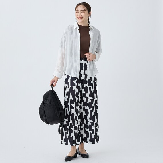 麻調セミワイドパンツショート丈　(25114) 24枚目画像