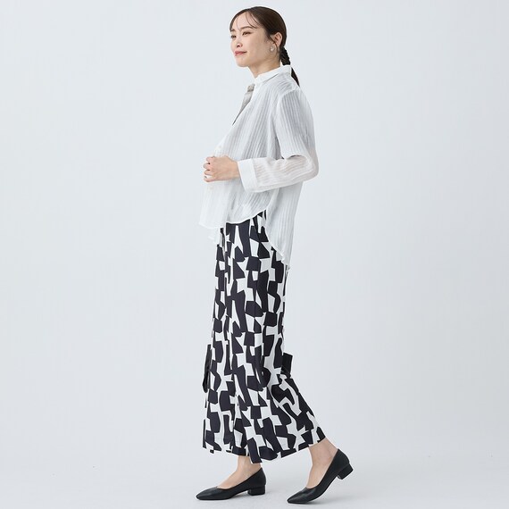 麻調セミワイドパンツショート丈　(25114) 25枚目画像