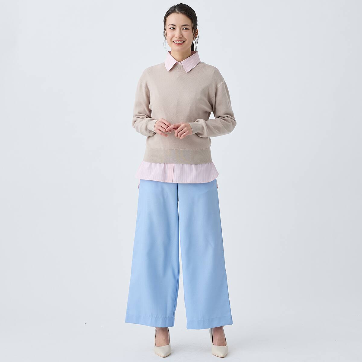 麻調セミワイドパンツショート丈 (25114) | ニトリネット【公式】 家具