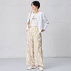 麻調セミワイドプリントパンツショート丈 (25116) 2枚目画像