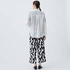 麻調セミワイドプリントパンツショート丈 (25116) 9枚目画像