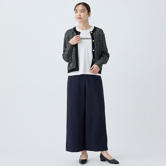 麻調セミワイドプリントパンツショート丈　(25116) 24枚目画像