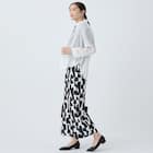 麻調セミワイドプリントパンツショート丈 (25116) 3枚目画像