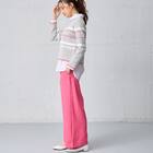 麻調セミワイドプリントパンツショート丈　(25116) 13枚目画像