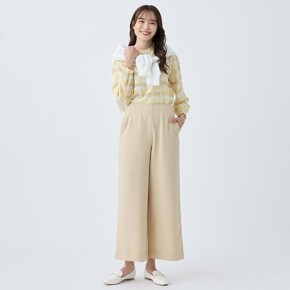 麻調セミワイドプリントパンツショート丈 (25116) 20枚目画像