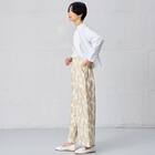 麻調セミワイドプリントパンツレギュラー丈　(25117) 4枚目画像