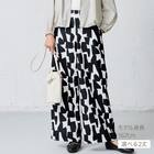 麻調セミワイドプリントパンツレギュラー丈　(25117) 1枚目画像