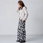 麻調セミワイドプリントパンツレギュラー丈　(25117) 3枚目画像