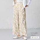 麻調セミワイドプリントパンツレギュラー丈　(25117) 5枚目画像