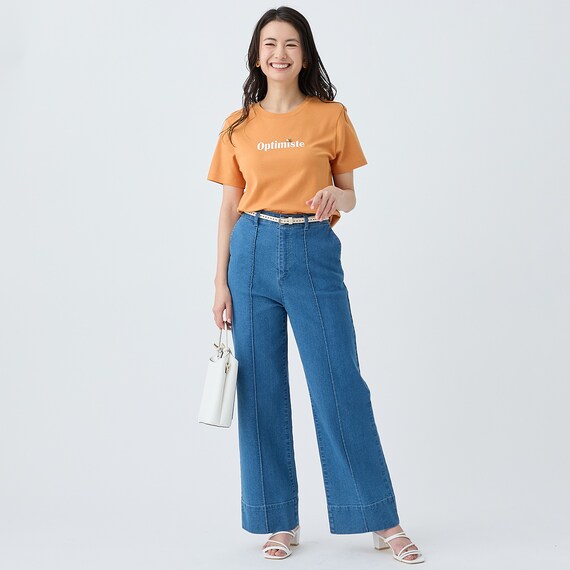 マイルドフィットストレッチデニムワイドパンツ　(25113) 4枚目画像