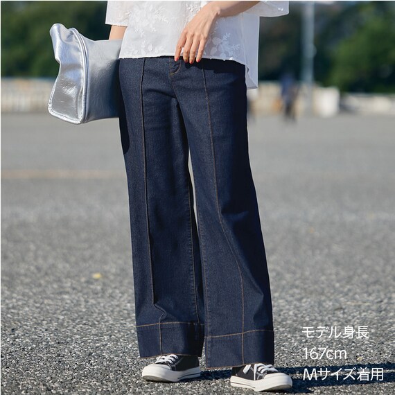マイルドフィットストレッチデニムワイドパンツ　(25113) 7枚目画像
