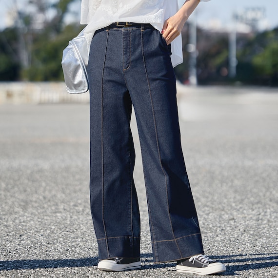 マイルドフィットストレッチデニムワイドパンツ (25113) 9枚目画像