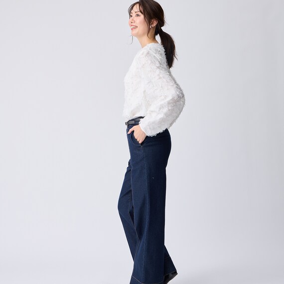 マイルドフィットストレッチデニムワイドパンツ　(25113) 23枚目画像