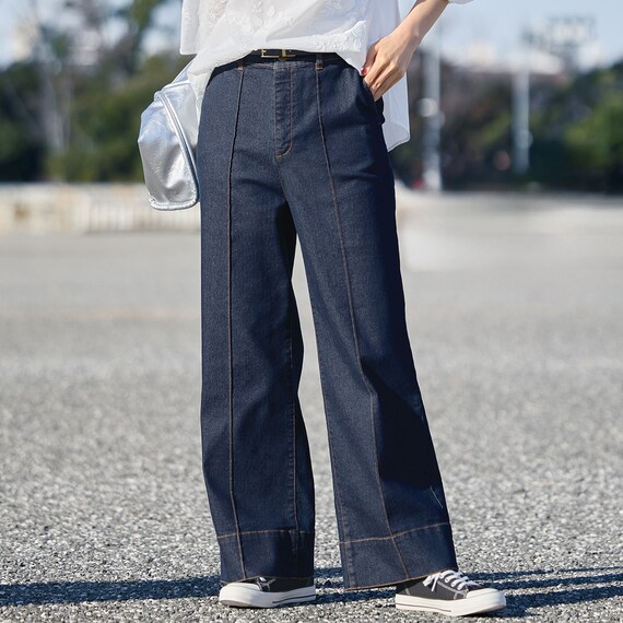 マイルドフィットストレッチデニムワイドパンツ　(25113) 3枚目画像