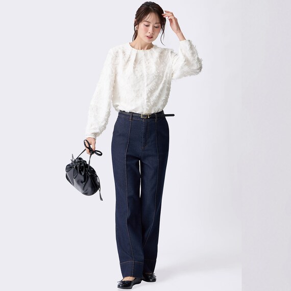 マイルドフィットストレッチデニムワイドパンツ　(25113) 15枚目画像