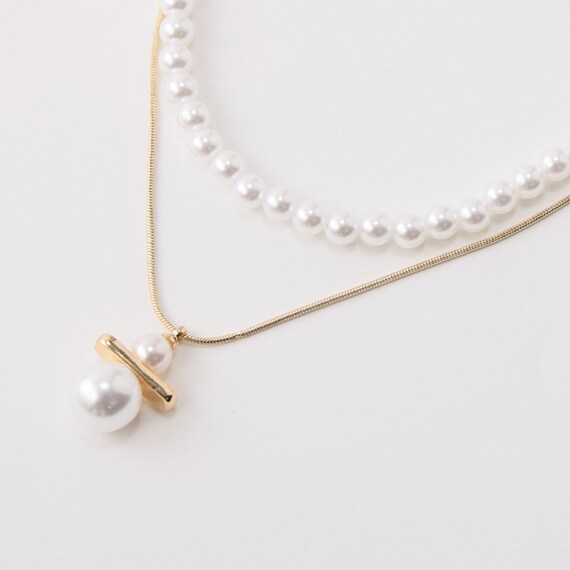 パール調ツインネックレス　(95132) 5枚目画像