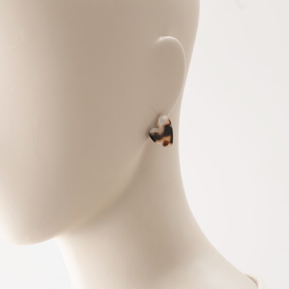 べっ甲柄ハートピアス　(95134) 3枚目画像