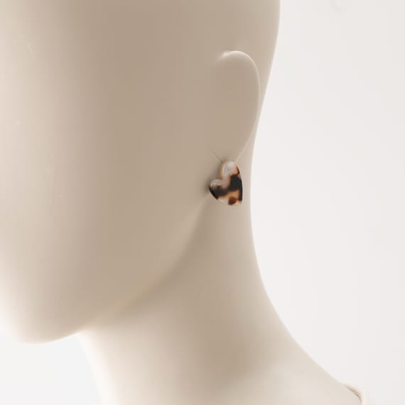 べっ甲柄ハートピアス (95134) 3枚目画像