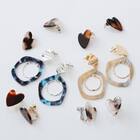 べっ甲柄ハートイヤリング (95135) 3枚目画像