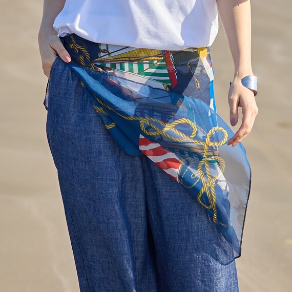 【ニトリネット先行販売】大判シフォンヨット柄スカーフ　(95161) 1枚目画像