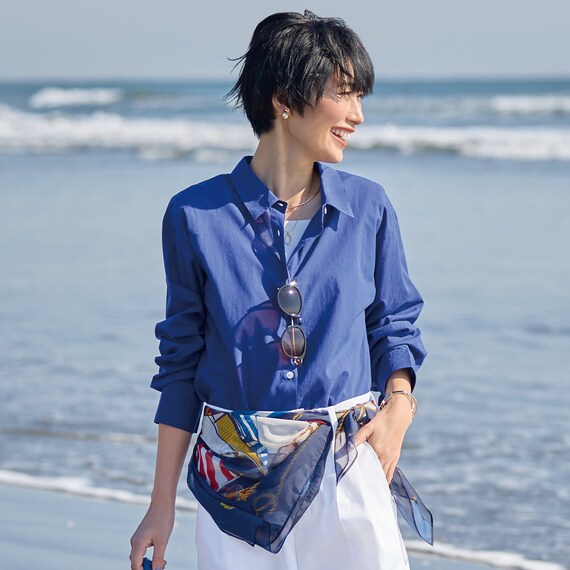 【ニトリネット先行販売】大判シフォンヨット柄スカーフ　(95161) 3枚目画像