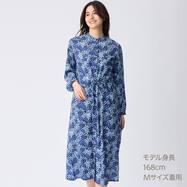 花柄ウエストドローストリングワンピース　(45106)