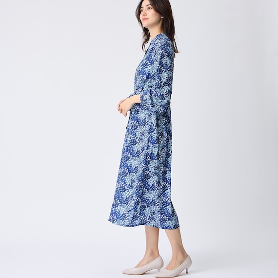 花柄ウエストドローストリングワンピース (45106) 7枚目画像