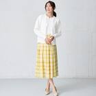 かすりチェック柄フレアスカート　(35106) 5枚目画像