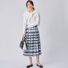 かすりチェック柄フレアスカート　(35106) 9枚目画像
