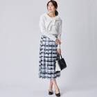 かすりチェック柄フレアスカート　(35106) 2枚目画像