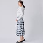 かすりチェック柄フレアスカート (35106) 4枚目画像