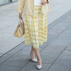 かすりチェック柄フレアスカート　(35106) 6枚目画像