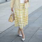 かすりチェック柄フレアスカート (35106) 6枚目画像