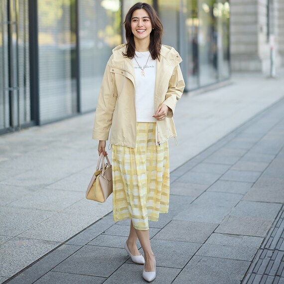 かすりチェック柄フレアスカート　(35106) 7枚目画像