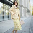 かすりチェック柄フレアスカート (35106) 9枚目画像