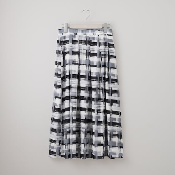 かすりチェック柄フレアスカート (35106) 12枚目画像