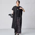 ダークトーン花柄セミワイドパンツ (25124) 4枚目画像