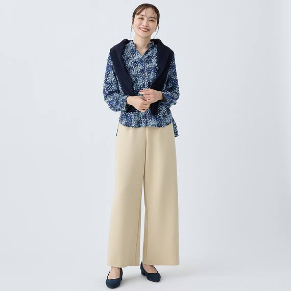 花柄ギャザー前開きブラウス　(55115) 6枚目画像