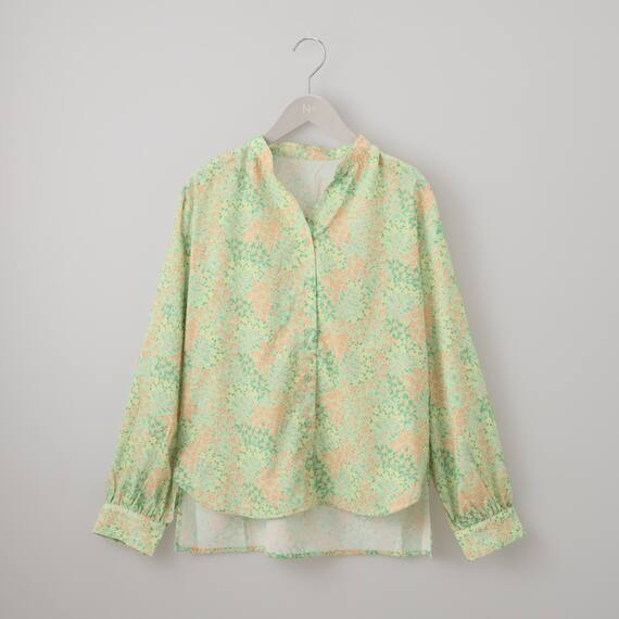 花柄ギャザー前開きブラウス　(55115) 9枚目画像