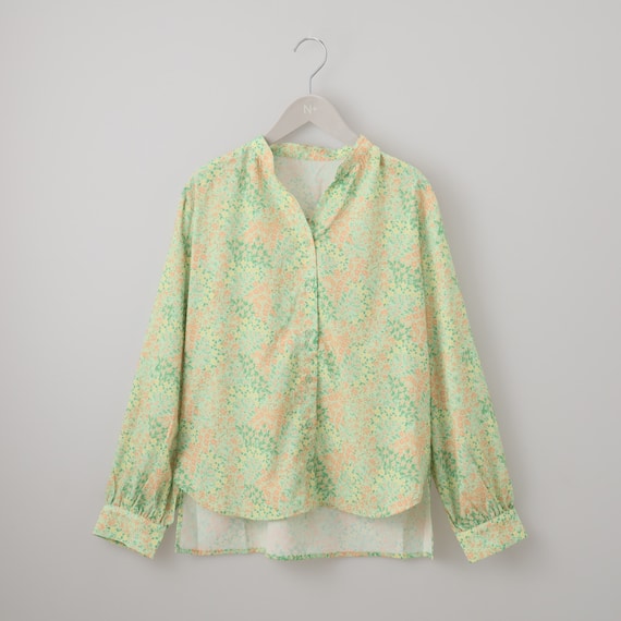 花柄ギャザー前開きブラウス (55115) 9枚目画像