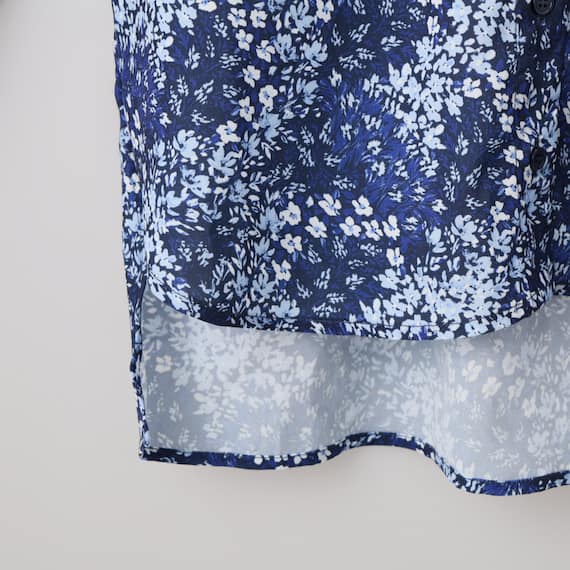 花柄ギャザー前開きブラウス (55115) 14枚目画像