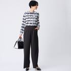 かすりチェック柄プチハイネックブラウス　(55116) 2枚目画像