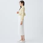 かすりチェック柄プチハイネックブラウス (55116) 7枚目画像