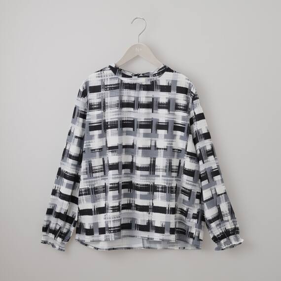 かすりチェック柄プチハイネックブラウス　(55116) 11枚目画像