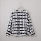 かすりチェック柄プチハイネックブラウス (55116) 11枚目画像