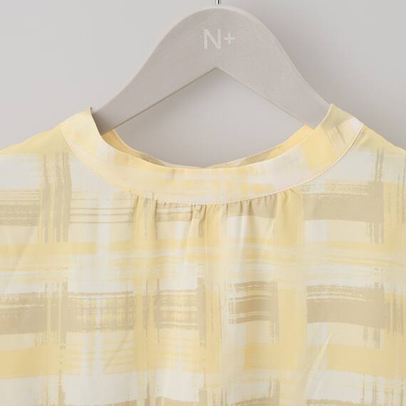 かすりチェック柄プチハイネックブラウス　(55116) 14枚目画像