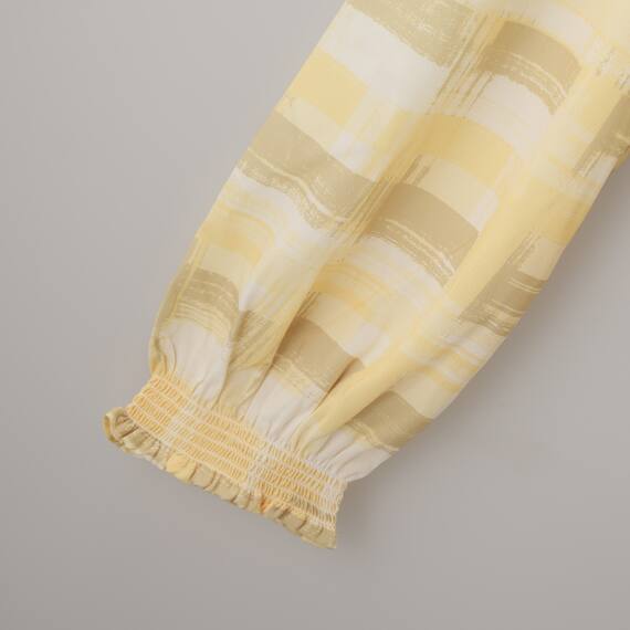 かすりチェック柄プチハイネックブラウス　(55116) 15枚目画像