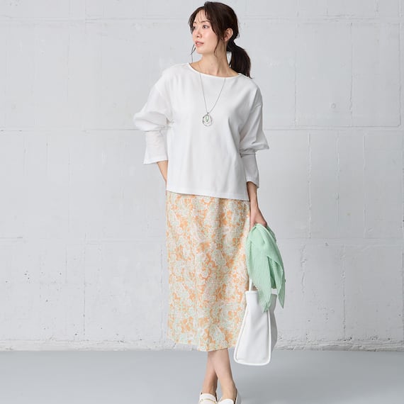 ペイズリープリント柄スリットスカート (35107) 2枚目画像