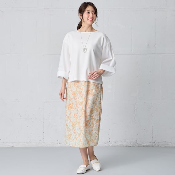 ペイズリープリント柄スリットスカート (35107) 3枚目画像