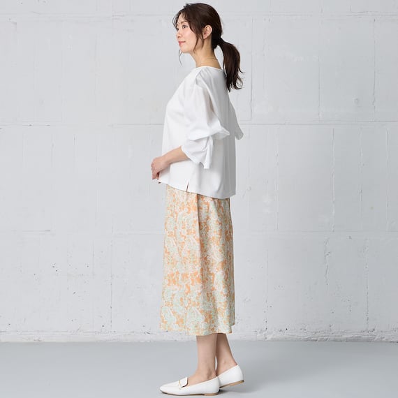 ペイズリープリント柄スリットスカート (35107) 4枚目画像